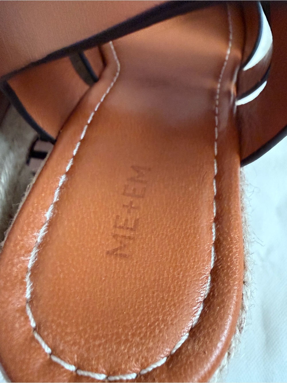 Me + Em Espadrille Platform Women's Brown Sandals Full Grain Leather Sz US 9/9.5 - Picture 9 of 14